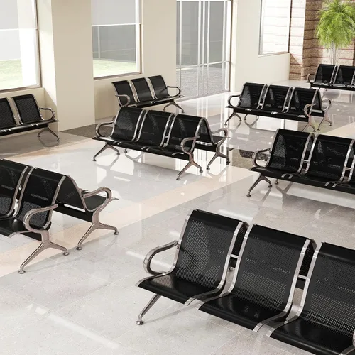 Vista 7 de KINTNESS Silla de recepción de espera - Bancos de sala de espera, silla de oficina, sillas de sala de espera resistentes con brazos de 3 asientos