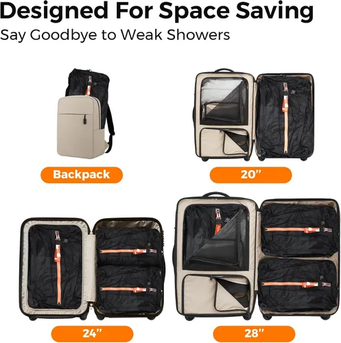 Vista 4 de Aerogogo ReZip - Bolsas de vacío para equipaje de viaje, bolsas de compresión reutilizables, cubo de embalaje con sellado al vacío para embalaje