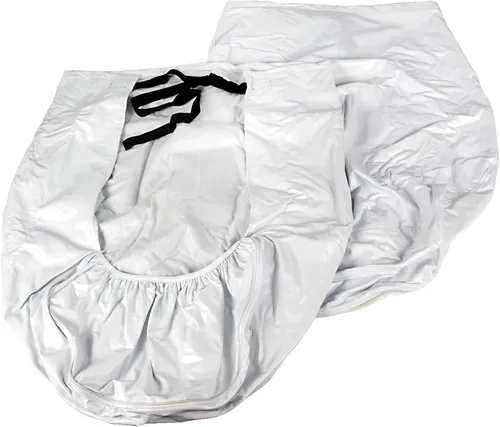 Vista 2 de Camco 45321 - Protector de vinilo para ruedas y neumáticos, paquete de 2 (24 a 26 pulgadas, blanco)