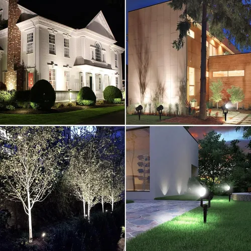 Vista 8 de T-SUNUS Luces Solares de Navidad para Exteriores Blancas 6000K IP65 Impermeables 2 en 1 Reflectores de Paisaje, Cable de 9.8 pies con Panel Separado