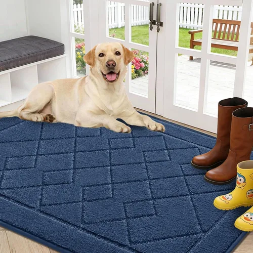 Vista 9 de REFETONE Dirt Trapper Tapete para Puerta de 20" x 32", Tapete Lavable para Interiores con Respaldo de Goma Antideslizante, Resistente a la Suciedad