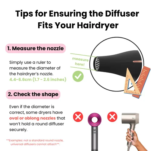 Vista 6 de Difusor universal de cabello "súper resistente" de 1.7 a 2.6 pulgadas para cabello rizado y ondulado natural, accesorio para secador de pelo