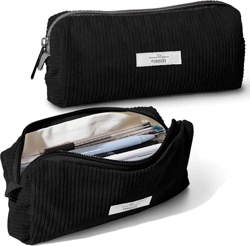 Vista 18 de Bolsa para Lápices Estuche para Bolígrafos, Organizador Pequeño de Pana Suave para Lápices con Cremallera, Lindo Estuche para Lápices Artículos