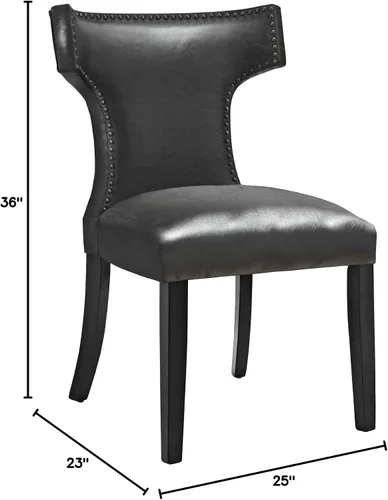 Vista 2 de Modway EEI-3922-BLK - Silla de comedor de vinilo curva, color negro