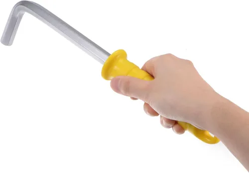 Vista 5 de uxcell Llave hexagonal de 0.472 in, herramienta de reparación CR-V de brazo largo en forma de L con mango de plástico