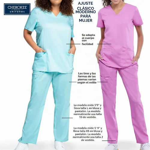 Vista 4 de Cherokee Revolution - Chaqueta médica para mujer con cremallera frontal Negro