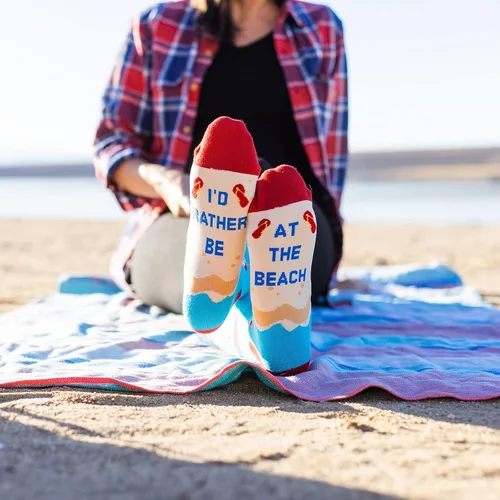 Vista 5 de I'd Rather Be - Calcetines divertidos para hombres y mujeres, regalos para golf, caza, camping, senderismo, esquí, lectura, deportes y mucho más