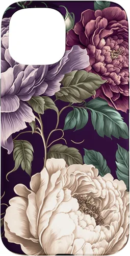 Vista 5 de Elegant Blush Pink & Purple Vintage Floral Rose & Peony Case for iPhone 17