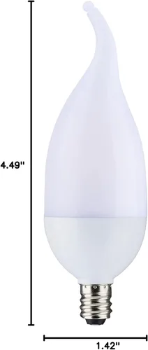 Vista 5 de Satco S29807 Bombilla LED con efecto de llama para interiores y exteriores, forma B11, color blanco