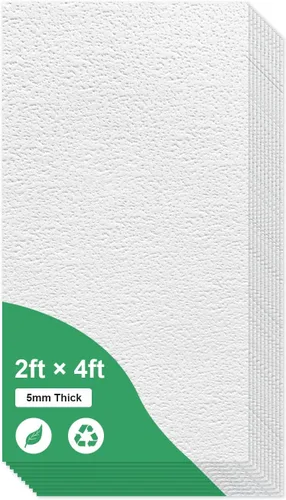 Vista 8 de Azulejos de techo profesionales impresos de 2 x 2 pies, panel de techo de PVC de 24 x 24 pulgadas, impermeable, lavable y resistente al fuego, PVC