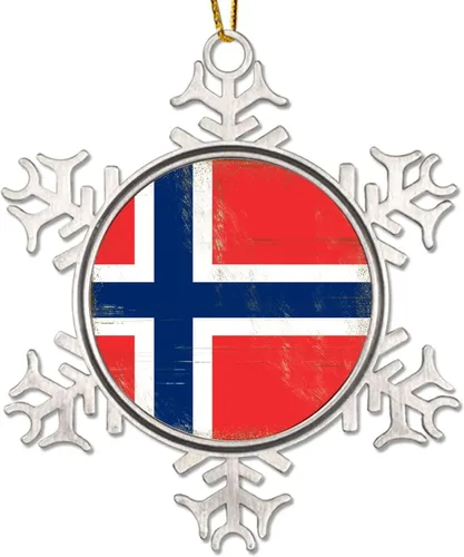 Vista 10 de Níger - Adorno de Navidad con copo de nieve de metal, regalo patriótico de recuerdo para árbol de Navidad, adornos colgantes de bandera nacional