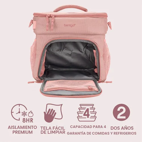 Vista 3 de Bentgo Prep Deluxe - Bolsa aislada para múltiples comidas - Bolsa de lonchera, con capacidad para 5 comidas, aislamiento premium hasta 8 horas Rubor