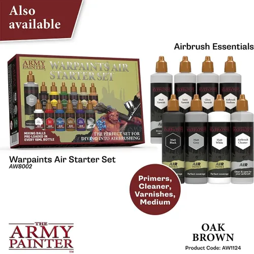 Vista 6 de The Army Painter Warpaint Air Oak Brown - Pintura acrílica no tóxica a base de agua muy pigmentada para juegos de rol de mesa, juegos de mesa