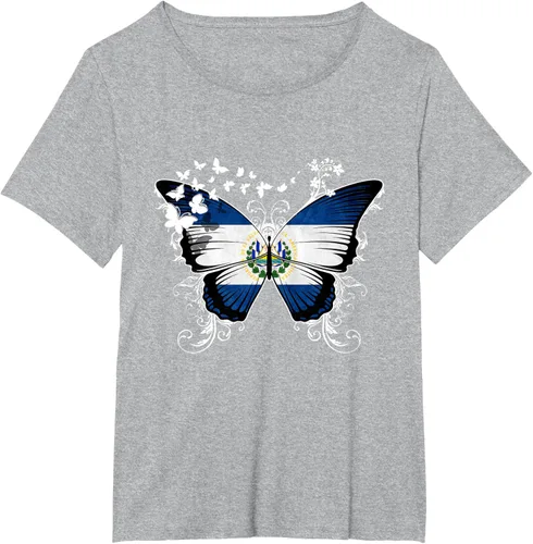 Vista 66 de Camiseta Salvadoreña Bandera El Salvador, Negro