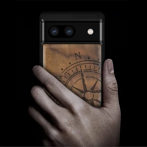 Vista 2 de Carveit Funda de madera para Pixel 6a [madera natural y TPU suave negro] a prueba de golpes, funda de madera única y elegante compatible con Google