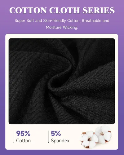 Vista 5 de TANSTC Ropa interior de época para mujer, de flujo pesado, de alta absorción, posparto, a prueba de fugas, de algodón, hipster, paquete de 3