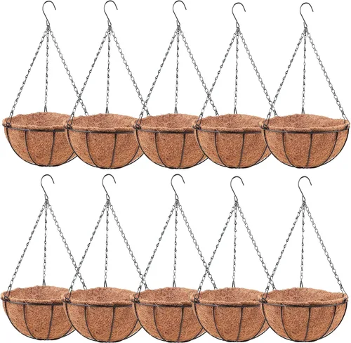 Vista 15 de LaLaGreen - Cestas colgantes para plantas (8 pulgadas, 2 unidades)