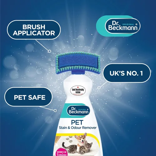 Vista 2 de Dr. Beckmann Removedor de manchas y olores para mascotas, elimina las manchas y olores causados por mascotas, incl. cepillo aplicador, 22.0 fl oz
