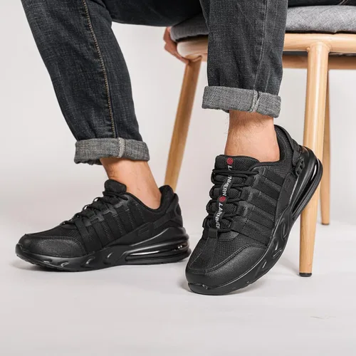 Vista 6 de LARNMERN Zapatos de trabajo antideslizantes para hombre, zapatos deportivos con amortiguación de aire, zapatos para restaurante Trabajo, casual