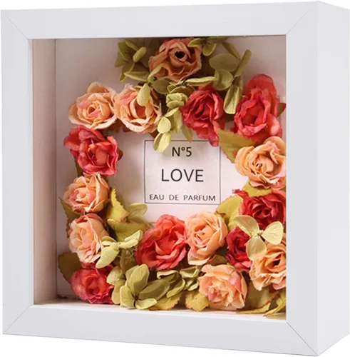 Vista 9 de Marco Shadow Box, blanco, madera, 4x6 Small, Wooden Frame, for Dried Flowers & Plant Specimen, Memory Photos & Medal, Bouquet & Trinket, Wall or