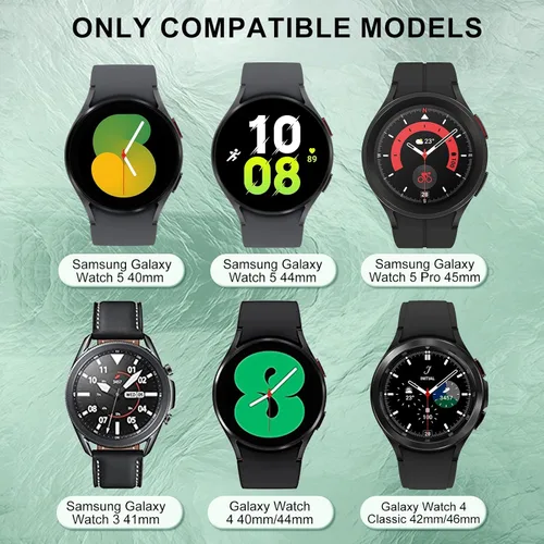 Vista 5 de Bandkids Paquete de 3 correas grabadas de leopardo compatibles con Samsung Galaxy Watch 6/Galaxy Watch 5/Galaxy Watch 4 1.575 in 1.732 in/Watch 4