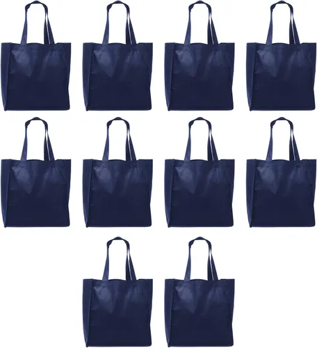 Vista 14 de DISCOUNT PROMOS Juego de 10/50/100 bolsas de tela reutilizables personalizadas, paquete a granel personalizado, plegable, lavable, bolsa de compra