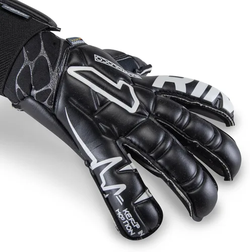 Vista 3 de Guantes Rinat SantoLoco PRO: Agarre de Látex AXG, Corte Ergoroll, Parte Trasera Acolchada, Cierre Ajustable de Rendimiento Élite Todo Clima. Negro