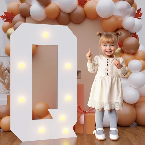 Vista 13 de Letras de marquesina de 3 pies de alto, letras y para decoraciones de fiesta de cumpleaños Light up Letters without Sidewalls, Lightweight Foam