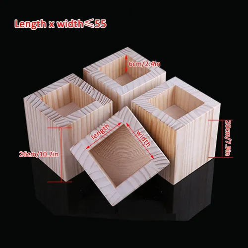 Vista 2 de Muebles modernos de mediados de siglo con patas elevadas, patas de cama ranuradas en bloque de madera maciza, patas de mesa, patas de gabinete