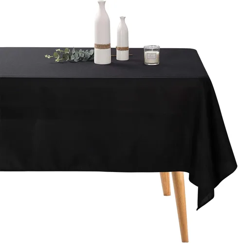 Vista 46 de Ascoza Paquete de 2 manteles cuadrados negros de tela de poliéster de 52 x 52 pulgadas para bodas, banquetes, restaurantes y fiestas