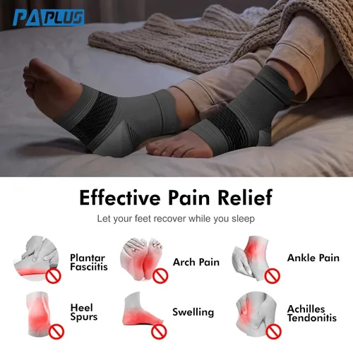 Vista 2 de Calcetines para fascitis plantar (6 pares) para hombres y mujeres, mangas de compresión para pies con soporte de arco y tobillo