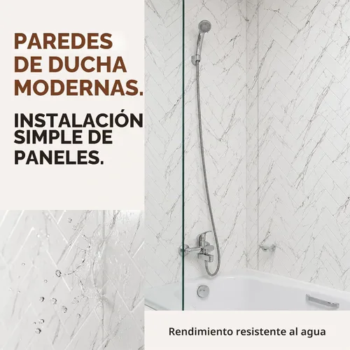 Vista 7 de From Plain To Beautiful In Hours 133-640-HERR-KIT Azulejo de espiga – Paneles de pared para bañera y ducha Surround (cubiertas/96 pies cuadrados)