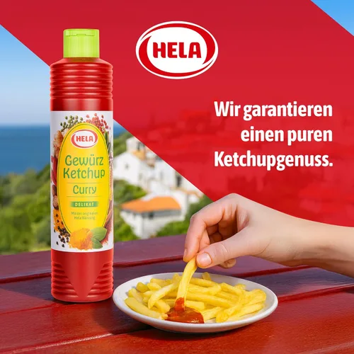 Vista 5 de Delicioso ketchup alemán Hela Curry Gewurz Delicado - Suave (27.1 fl oz) perfecto con carne, salchichas, pescado, papas fritas, pasta y arroz