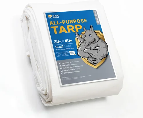 Vista 45 de GUARD SHIELD - Lona resistente, impermeable, de polietileno, gruesa, resistente a los rayos ultravioleta, con ojales, para exteriores, 6 x 8 pies
