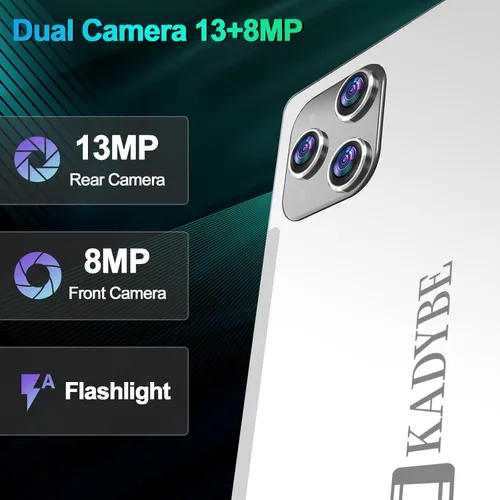 Vista 6 de KADYBE Tablet 2024 Tabletas Android de 10 pulgadas, última tableta con estuche de 128 GB de almacenamiento+16 GB de RAM+1 TB expandible, cámara