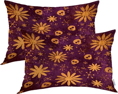 Vista 76 de Batmerry Autumn Forest Throw Pillow Covers, Yellow Orange Foliage in Fall Park Decorative Pillow Covers Digital Printing Blended for Couch Sofa Bed