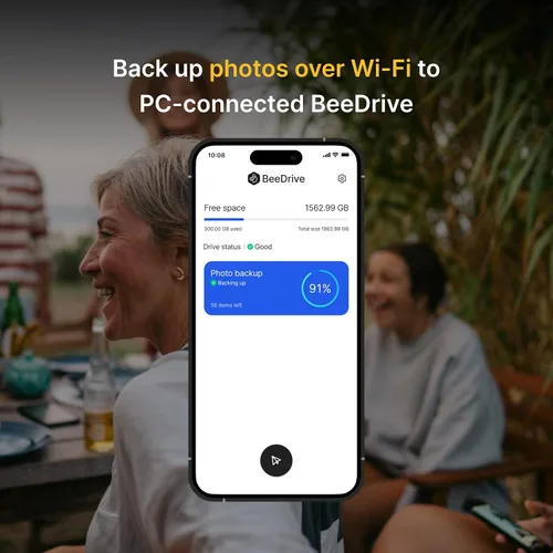 Vista 4 de Synology BeeDrive 1TB │ Copia de seguridad simultánea de archivos de Windows y fotos de iOS/Android │ Transfiere archivos de teléfono inteligente a