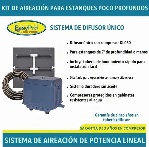 Vista 2 de EasyPro PA6SWN Sistema de aireación de lagos y estanques poco profundos