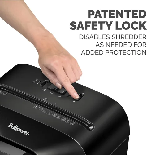 Vista 4 de Fellowes LX41-DB - Trituradora de papel de microcorte de 8 hojas para oficina en casa y aceite de trituradora Powershred Performance, botella