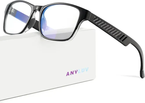 Vista 13 de ANYLUV Blue Light Blocking Glasses for Men Women Lightweight Computer Gaming Glasses Anti Eye Strain Rectangle Frame