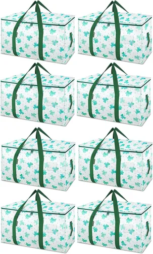 Vista 40 de BALEINE Paquete de 2 bolsas de mudanza de gran tamaño con asas reforzadas, bolsa de almacenamiento resistente para ropa, suministros de mudanza