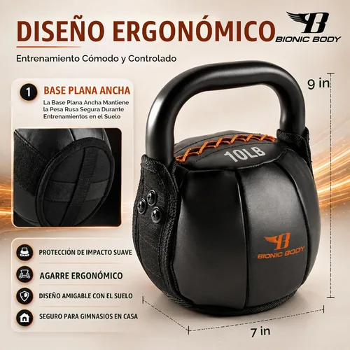 Vista 8 de Bionic Body by Kim Lyons - Pesa rusa suave con asa, peso suave para entrenamiento de fuerza, acondicionamiento, entrenamiento de núcleo y cuerpo