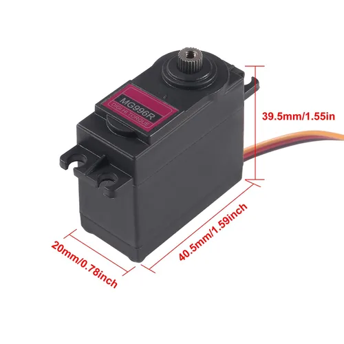 Vista 3 de Alinan 6 unids MG996R 180 grados marca neutra alta velocidad par motor servo digital para coche inteligente robot barco RC helicóptero