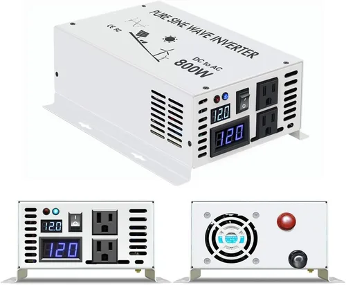 Vista 10 de WZRELB Inversor de corriente solar pura de onda sinusoidal 500w 24v DC a 120v AC 60hz