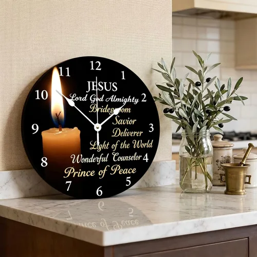 Vista 3 de Reloj con versículo bíblico con citas de Jesús, relojes de 0929Regalos Cristianos (2)