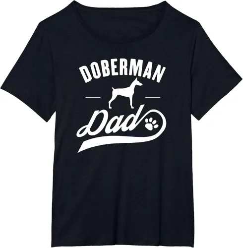 Vista 32 de Doberman Dad - Camiseta para amante del dueño del perro, Negro, S