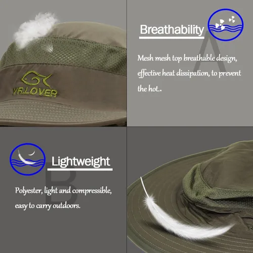 Vista 2 de Sombrero de pesca con protección solar, funda extraíble con solapa para el cuello con mangas para brazos para exteriores