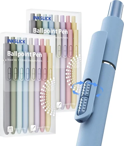 Vista 11 de 16 bolígrafos negros - bolígrafos de bola de punta media de 1.0 mm Bolígrafo retráctil de escritura suave para enfermeras, hombres, mujeres