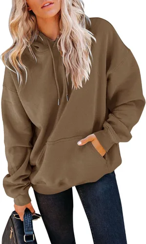 Vista 61 de Yuccalley Sudaderas con capucha y bolsillo de manga larga para mujer