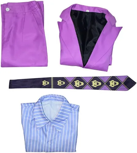 Vista 4 de Weixu Disfraz de cosplay, traje de uniforme morado, disfraz de fiesta de juego de rol de Halloween